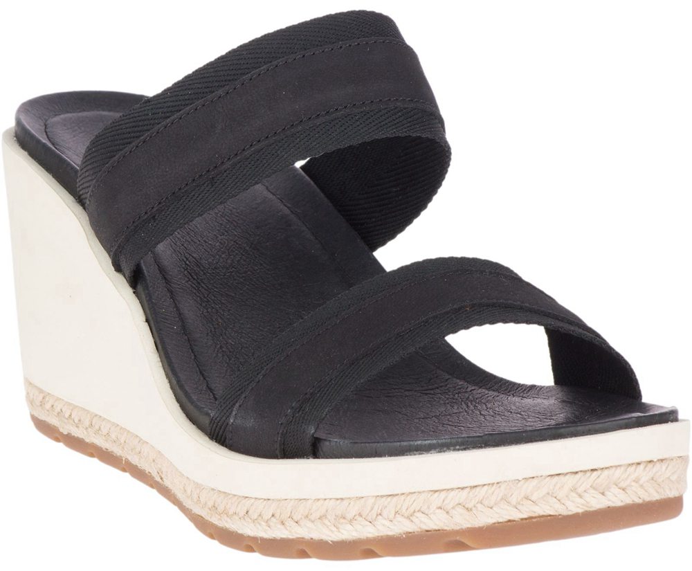Sandálias Senhora - Merrell Kaiteri Wedge Slide - Pretas - IZH946570